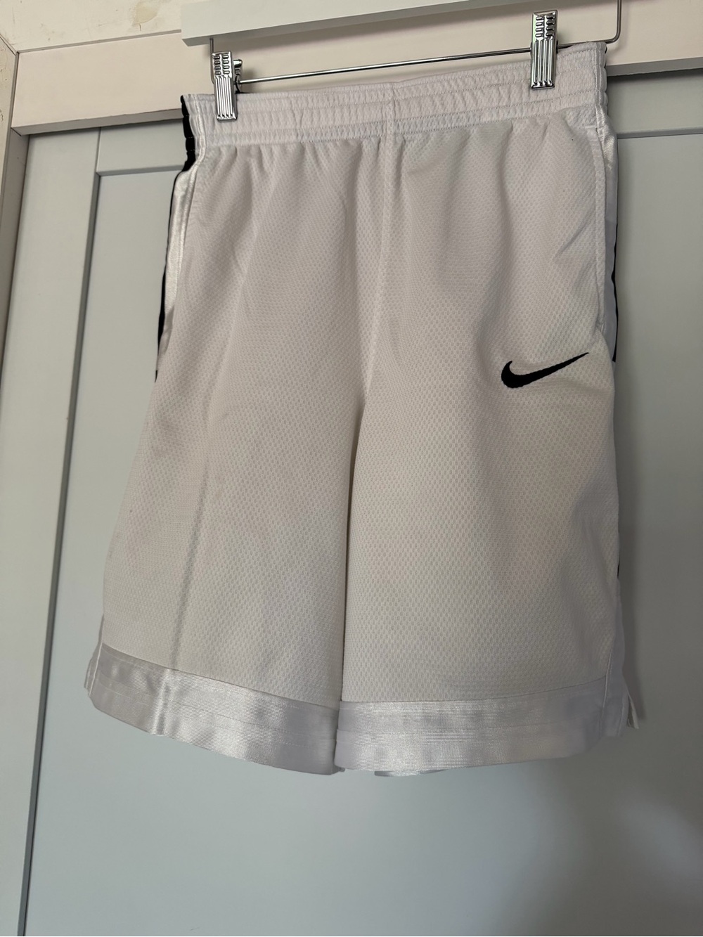 Nike White and Black Dri-FIT Kids Basketball Shorts